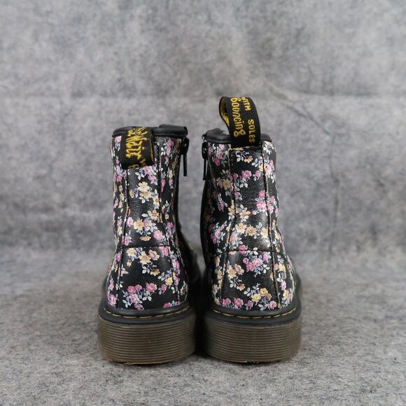Dr Martens Shoes Girls 2 Boot Combat Delaney 1460 Floral Zip Leather Lace Up Kid - Picture 6 of 13